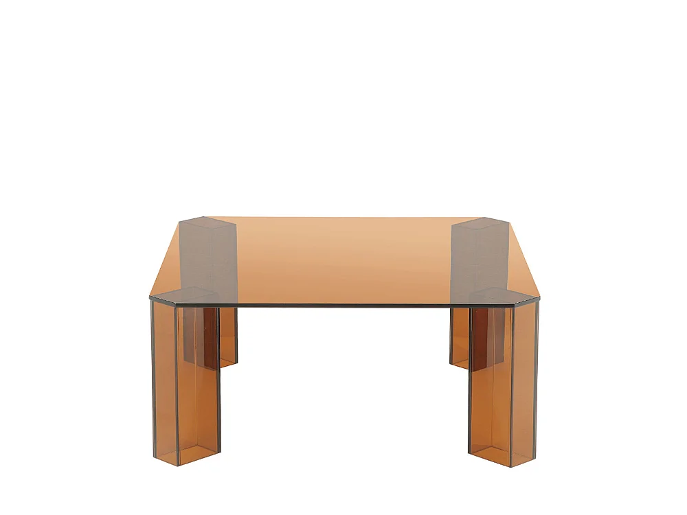 Remo - Table basse carrée en verre 80x80cm - Verre ambré