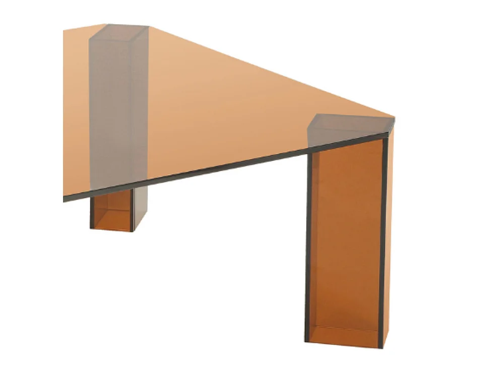 Remo - Table basse carrée en verre 80x80cm - Verre ambré