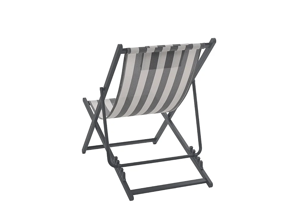 Brisa - Lot de 2 chiliennes à rayures en aluminium - Gris foncé