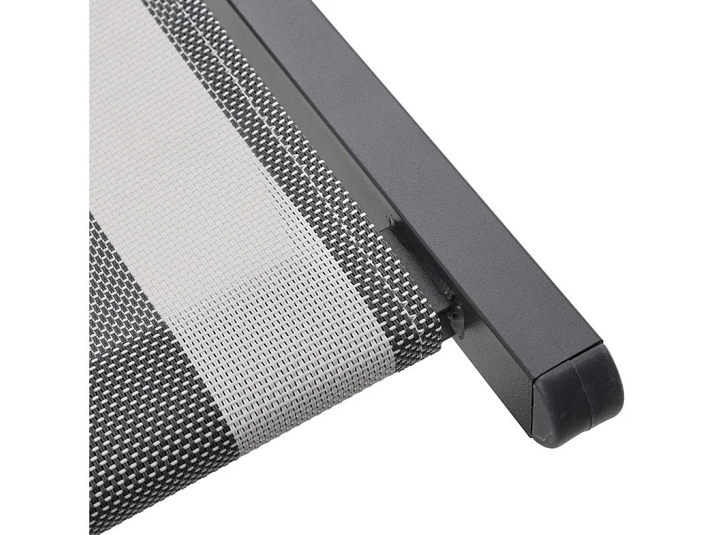 Brisa - Lot de 2 chiliennes à rayures en aluminium - Gris foncé
