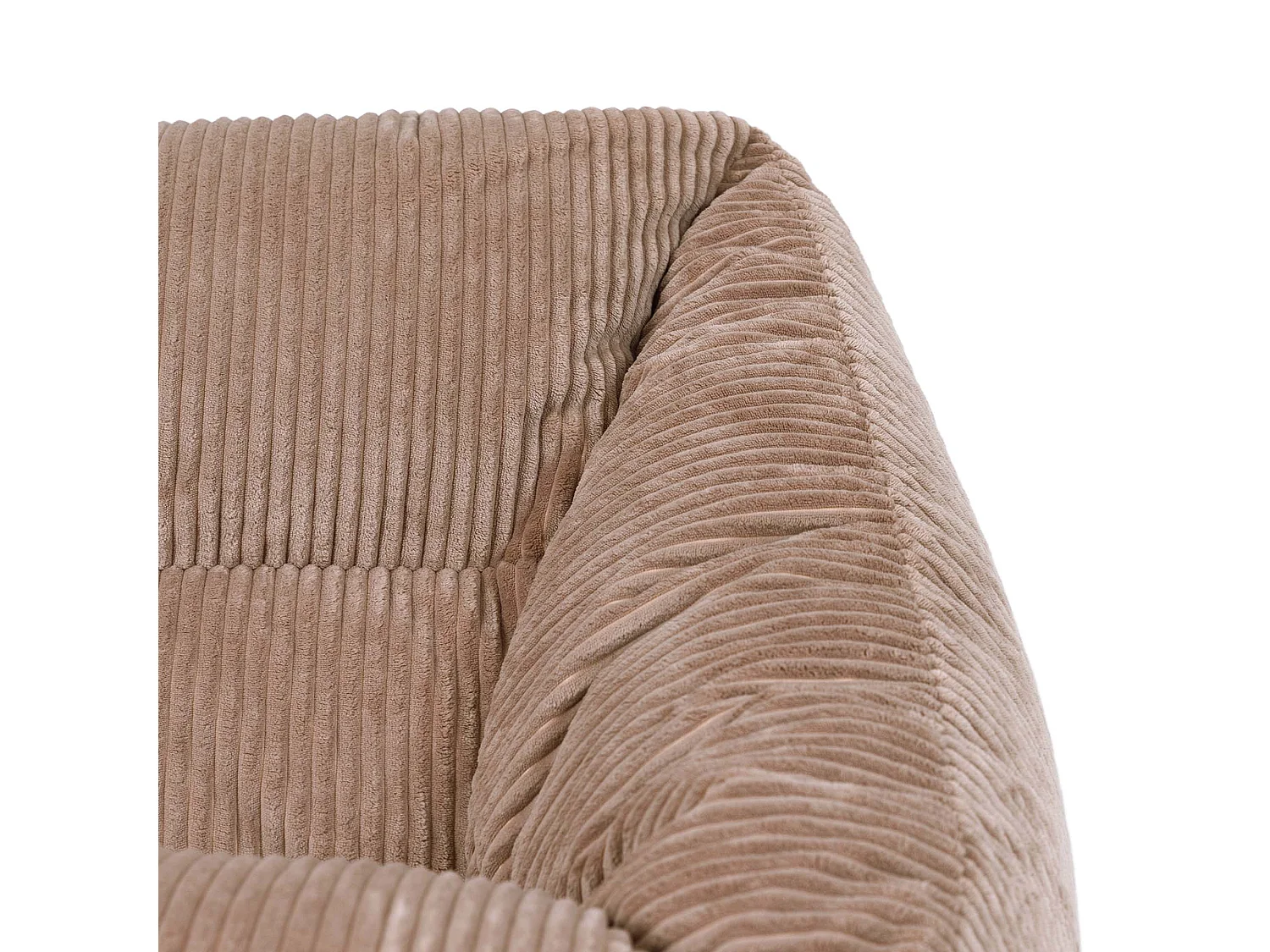 Pouf fauteuil et son repose-pieds carré velours côtelé brun moka, salon ou chambre - NATALIA