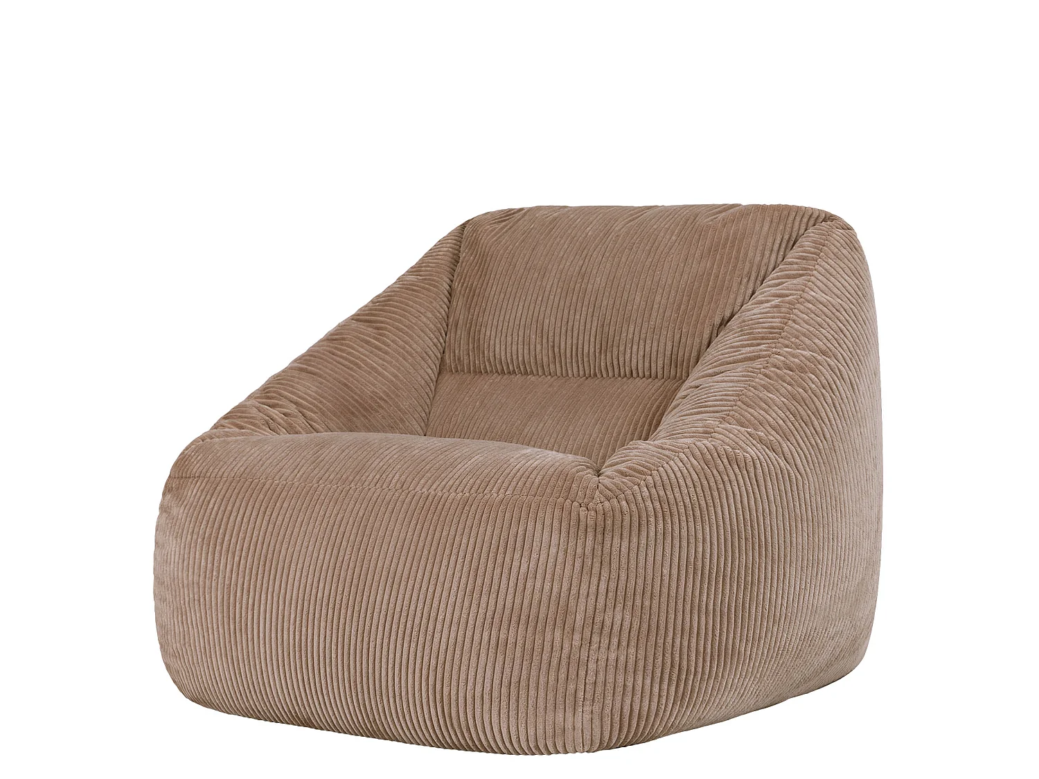 Pouf fauteuil salon ou chambre velours côtelé brun moka - NATALIA