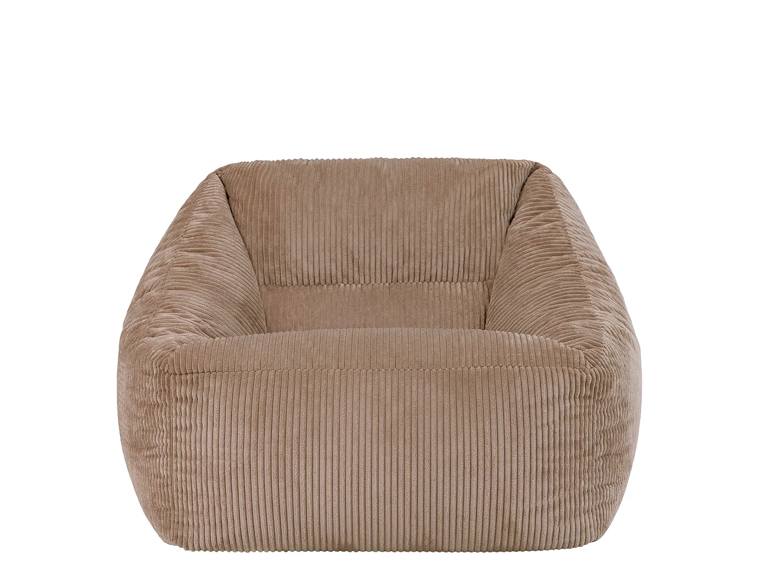 Pouf fauteuil salon ou chambre velours côtelé brun moka - NATALIA