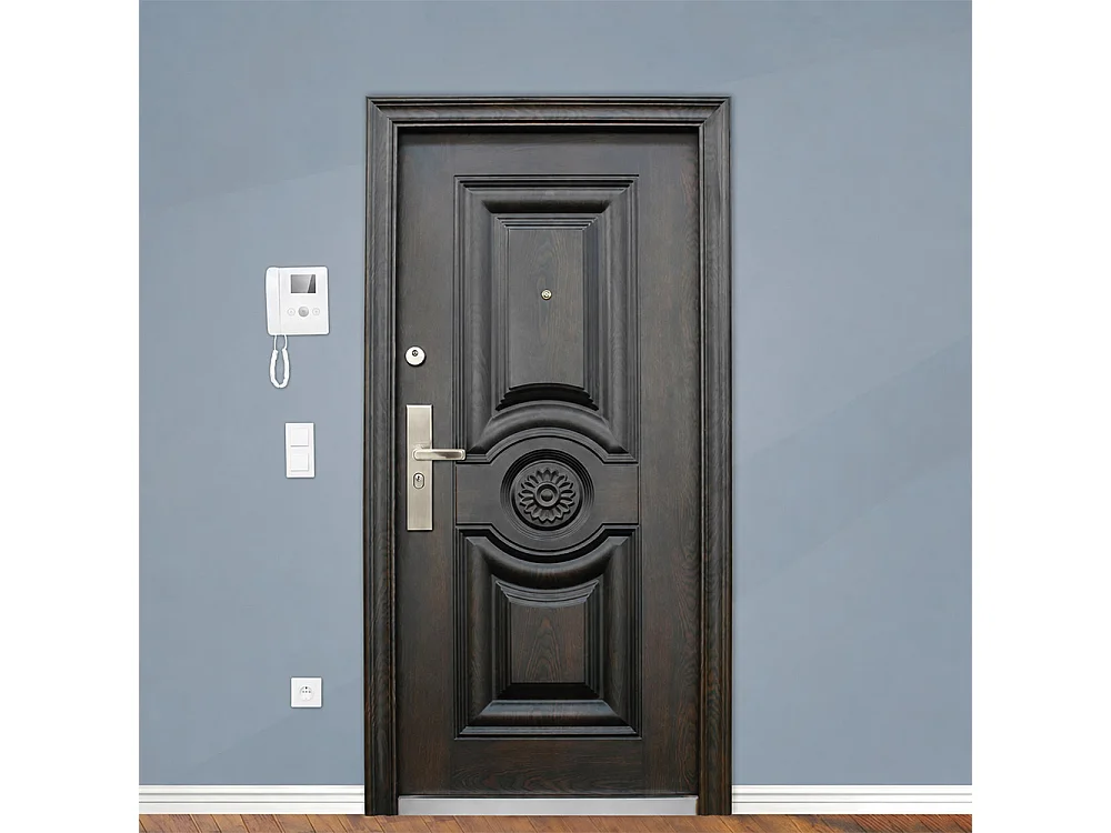 Porta di casa blindata da esterno wengè Esterna sinistra 96x200 cm P10