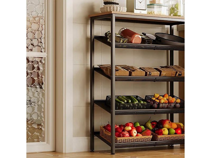 Étagère à chaussures, brun clair, style industriel, bois rétro, étagères de style loft, 75 cm