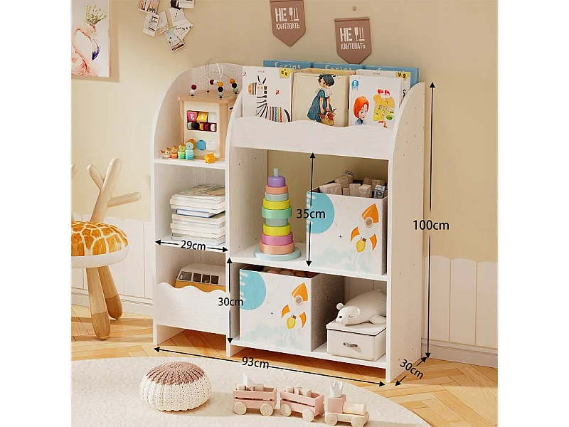 Estante para livros e jornais, armário para brinquedos, estante de pé estilo loft, 100 cm