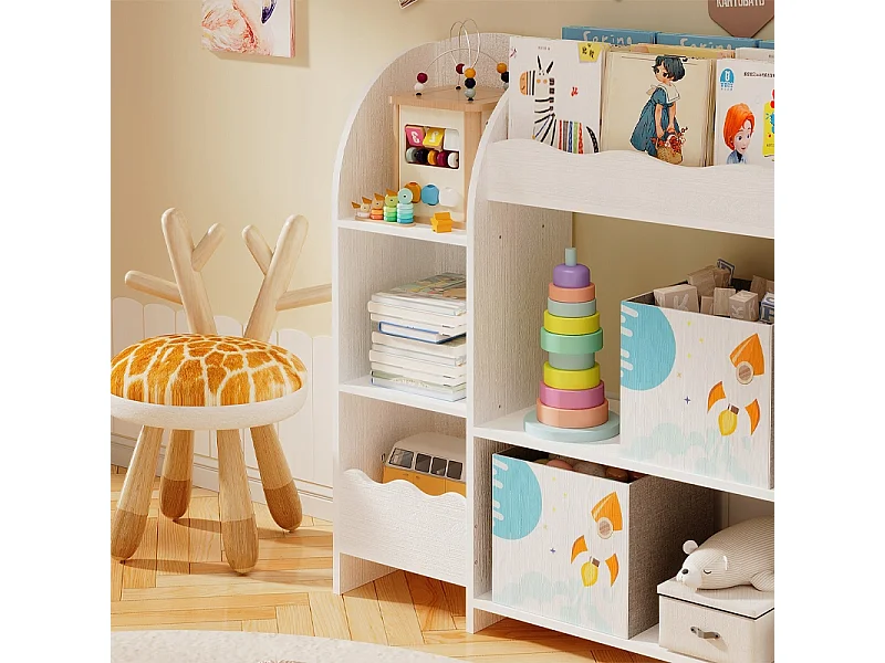 Estante para livros e jornais, armário para brinquedos, estante de pé estilo loft, 100 cm