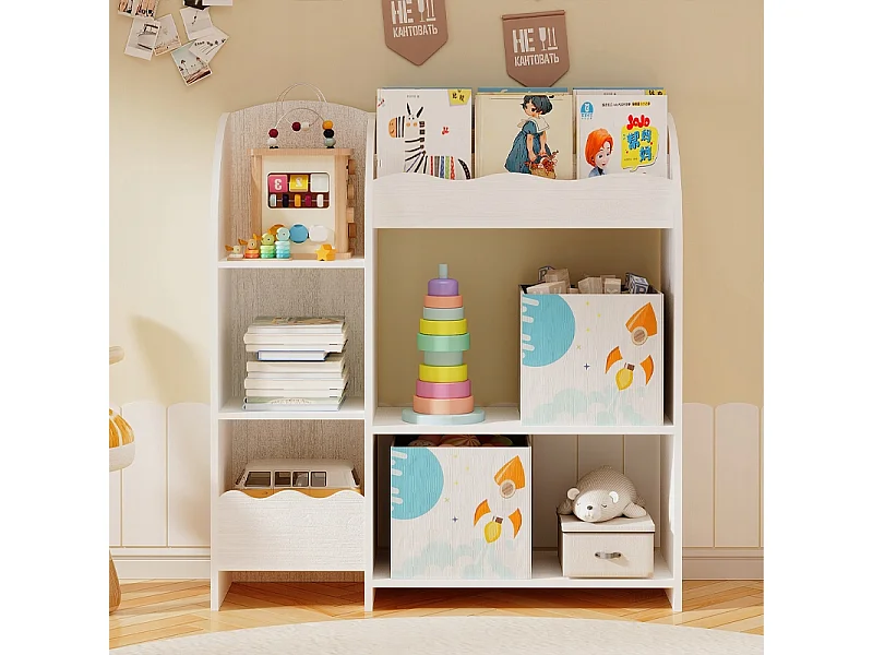 Estante para livros e jornais, armário para brinquedos, estante de pé estilo loft, 100 cm
