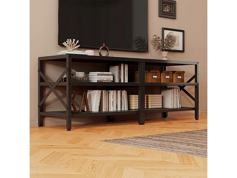 TV-meubel voor de televisie, vintage standaard voor de woonkamer, rustiek bruin, 140 cm