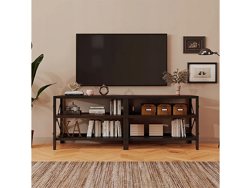 TV-meubel voor de televisie, vintage standaard voor de woonkamer, rustiek bruin, 140 cm