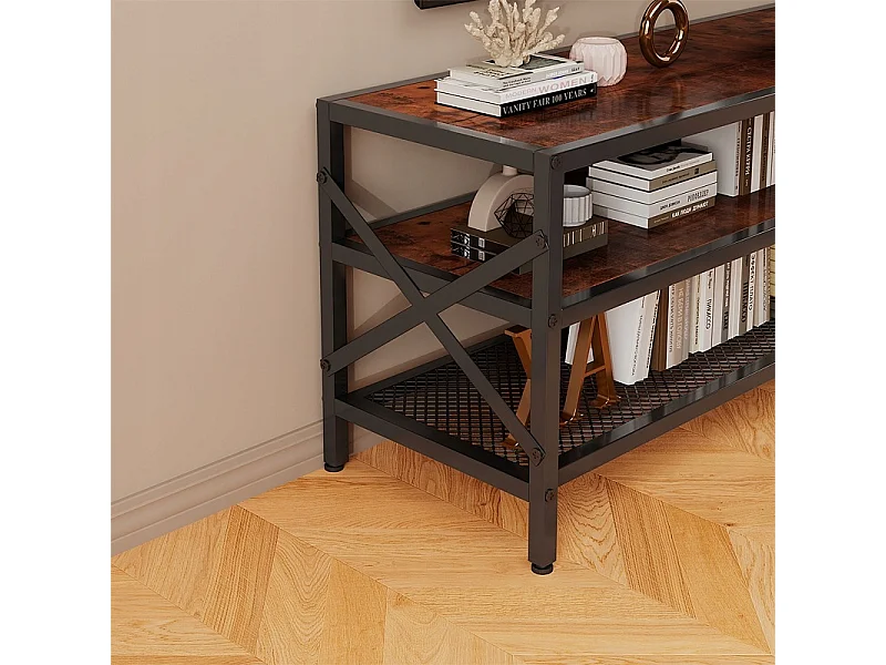 TV-meubel voor de televisie, vintage standaard voor de woonkamer, rustiek bruin, 140 cm