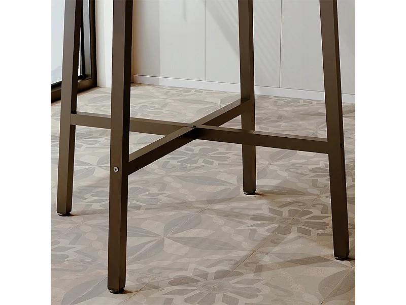 Stolik kawowy ława industrialny okrągły do salonu retro brąz loft 80 cm