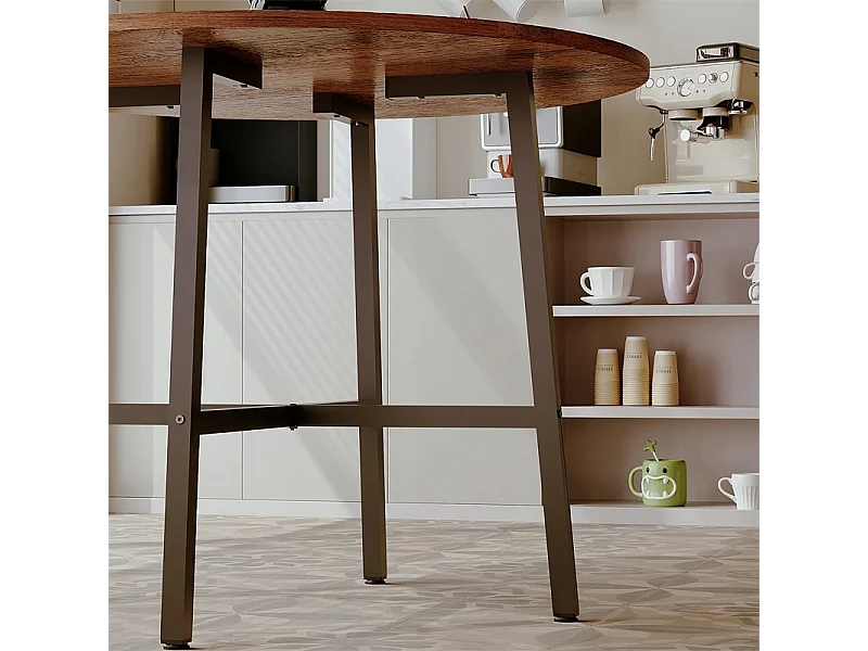 Stolik kawowy ława industrialny okrągły do salonu retro brąz loft 80 cm