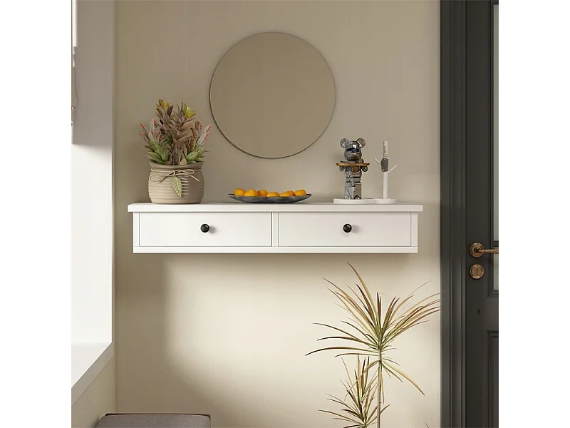 Étagère suspendue blanche, meuble de style loft moderne pour chambre à coucher, à fixer au mur