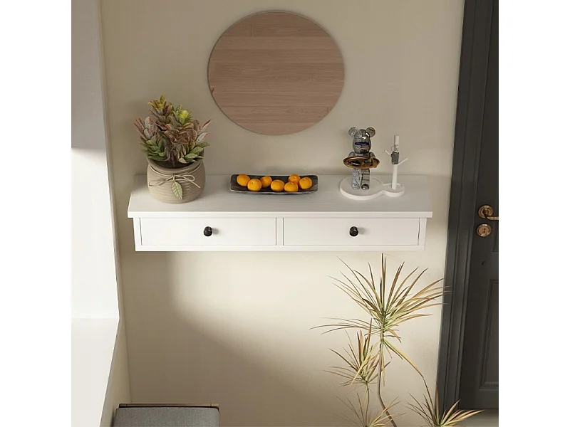 Étagère suspendue blanche, meuble de style loft moderne pour chambre à coucher, à fixer au mur