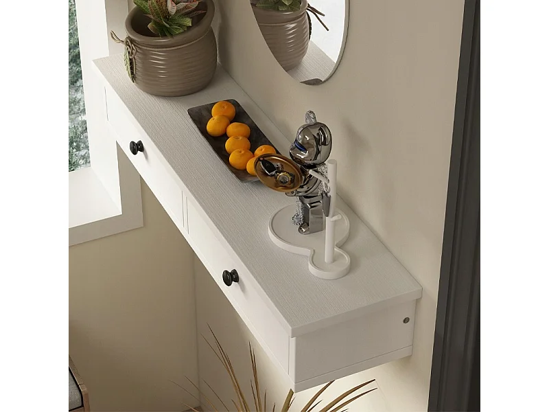 Étagère suspendue blanche, meuble de style loft moderne pour chambre à coucher, à fixer au mur