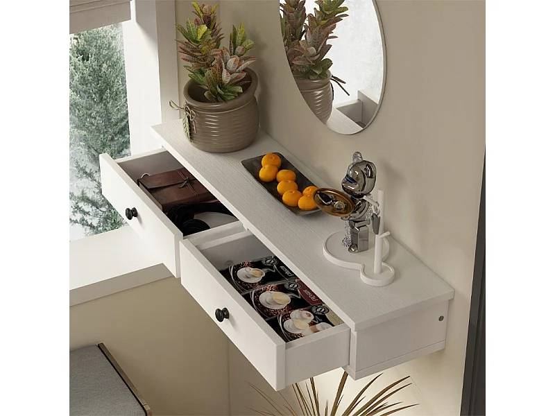 Étagère suspendue blanche, meuble de style loft moderne pour chambre à coucher, à fixer au mur