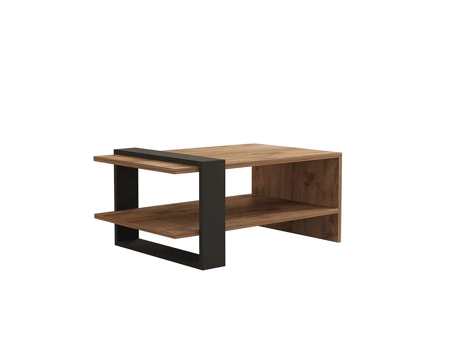 "Ova" Modernt Trä Kaffebord 80 x 55 x 35 cm Brun 2-Nivå Design