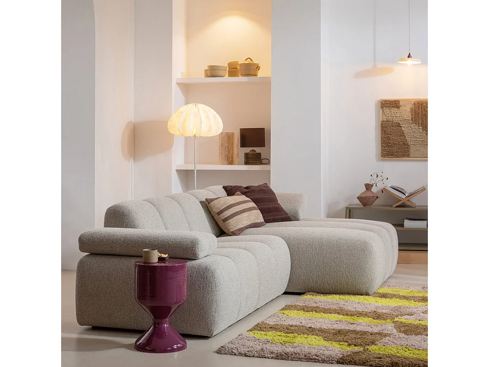 Dalia - Lampadaire en papier et métal H150cm - Blanc