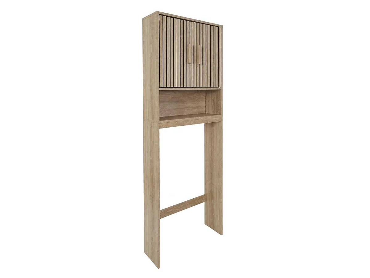 Meuble pour Toilettes 2 Portes Effet Bois avec Tasseaux - PAJAN