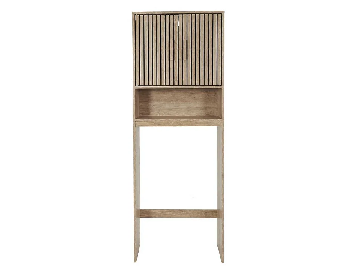 Meuble pour Toilettes 2 Portes Effet Bois avec Tasseaux - PAJAN