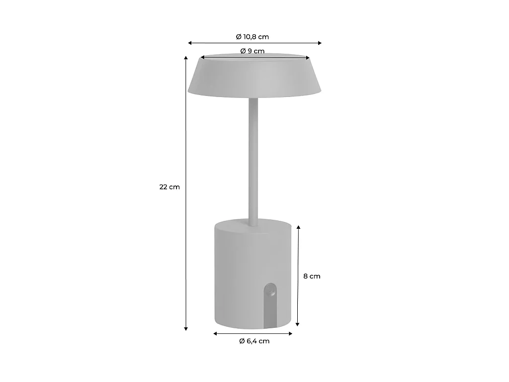 Lámpara de mesa interior/exterior led metal, ø10,8cm terracota