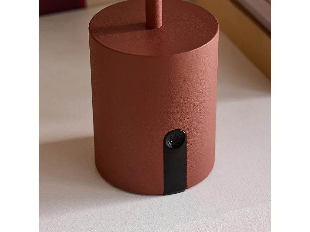 Lámpara de mesa interior/exterior led metal, ø10,8cm terracota