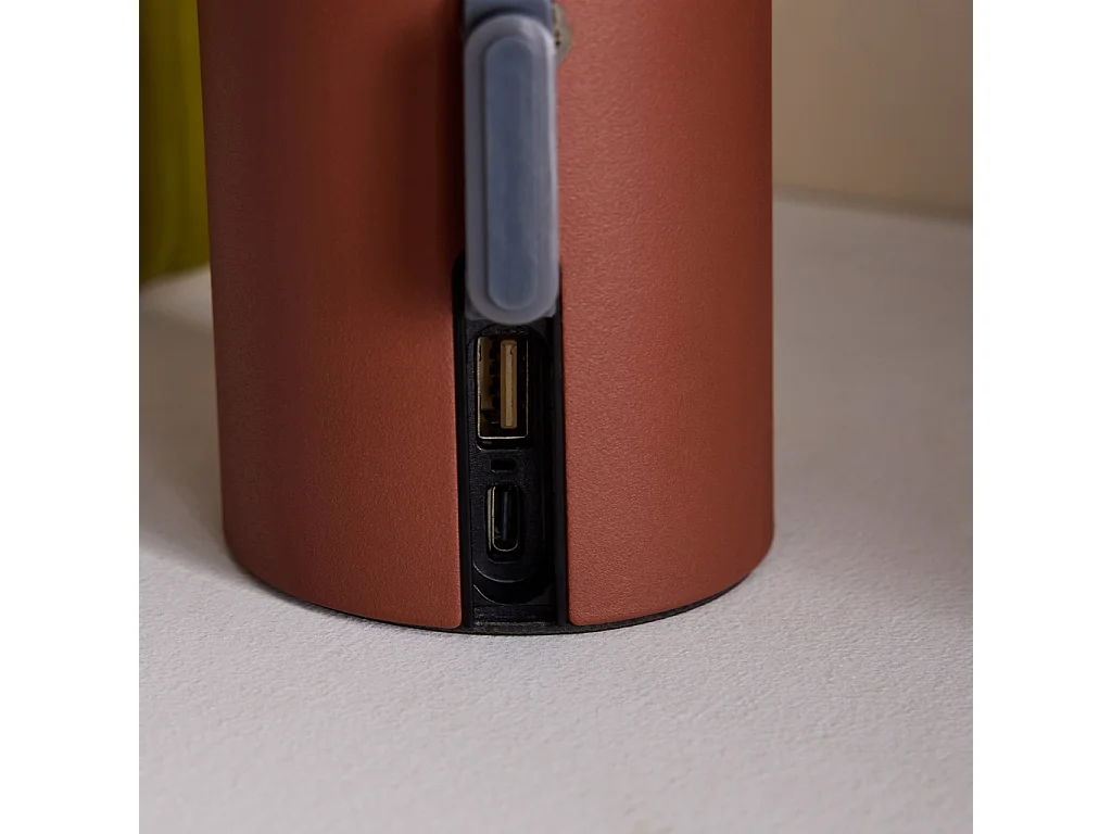 Lámpara de mesa interior/exterior led metal, ø10,8cm terracota