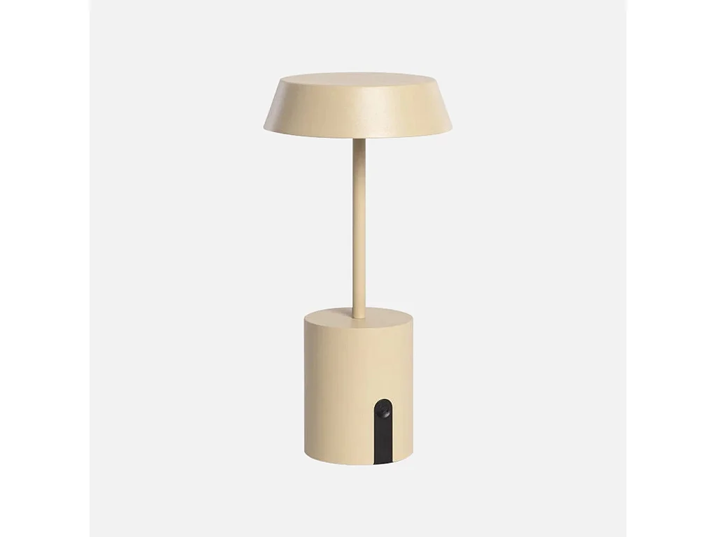 Lámpara de mesa interior/exterior led metal, ø10,8cm beige