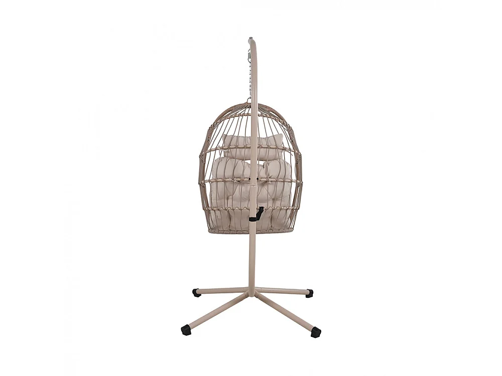 Sully - Fauteuil œuf suspendu de jardin en corde et métal - Beige