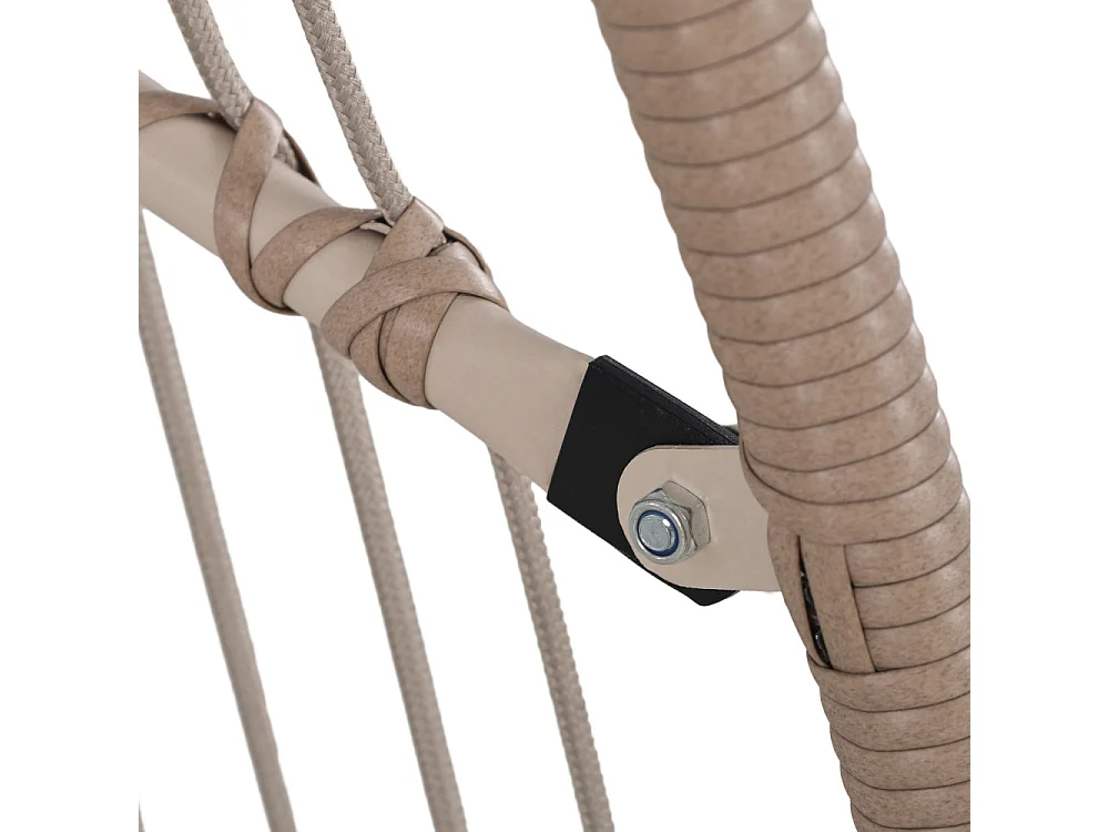 Sully - Fauteuil œuf suspendu de jardin en corde et métal - Beige