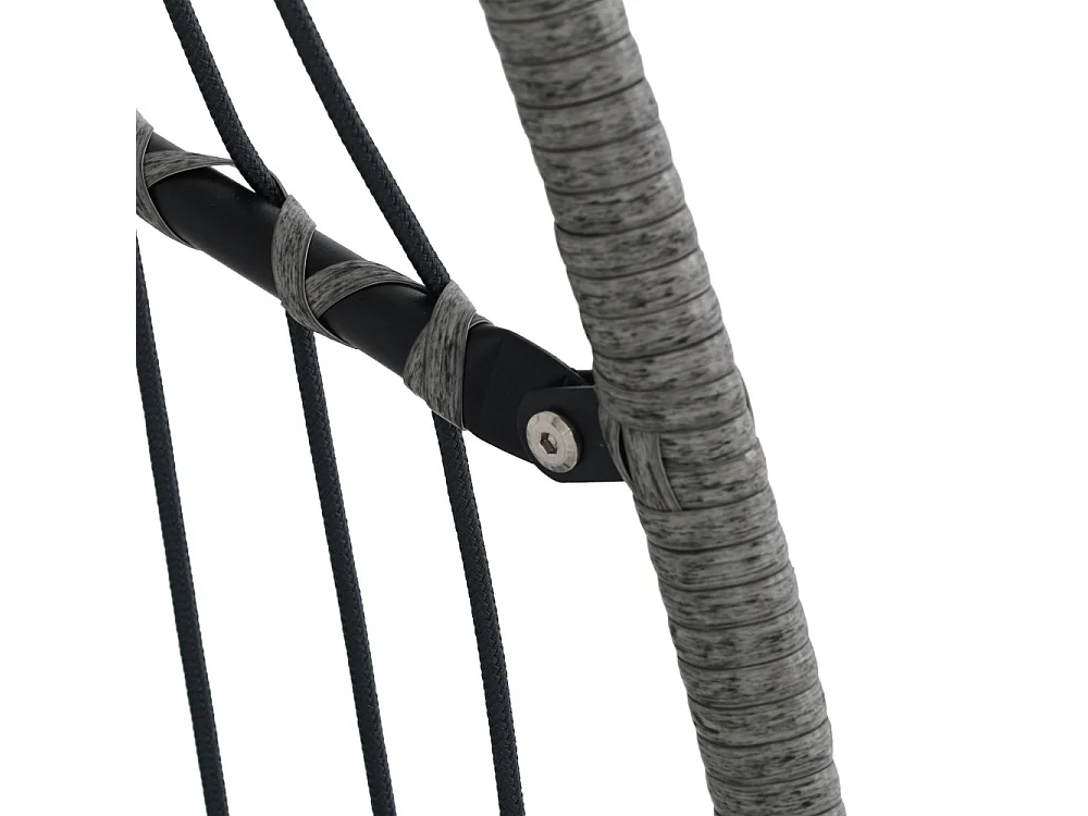 Sully - Fauteuil œuf suspendu de jardin en corde et métal - Gris anthracite