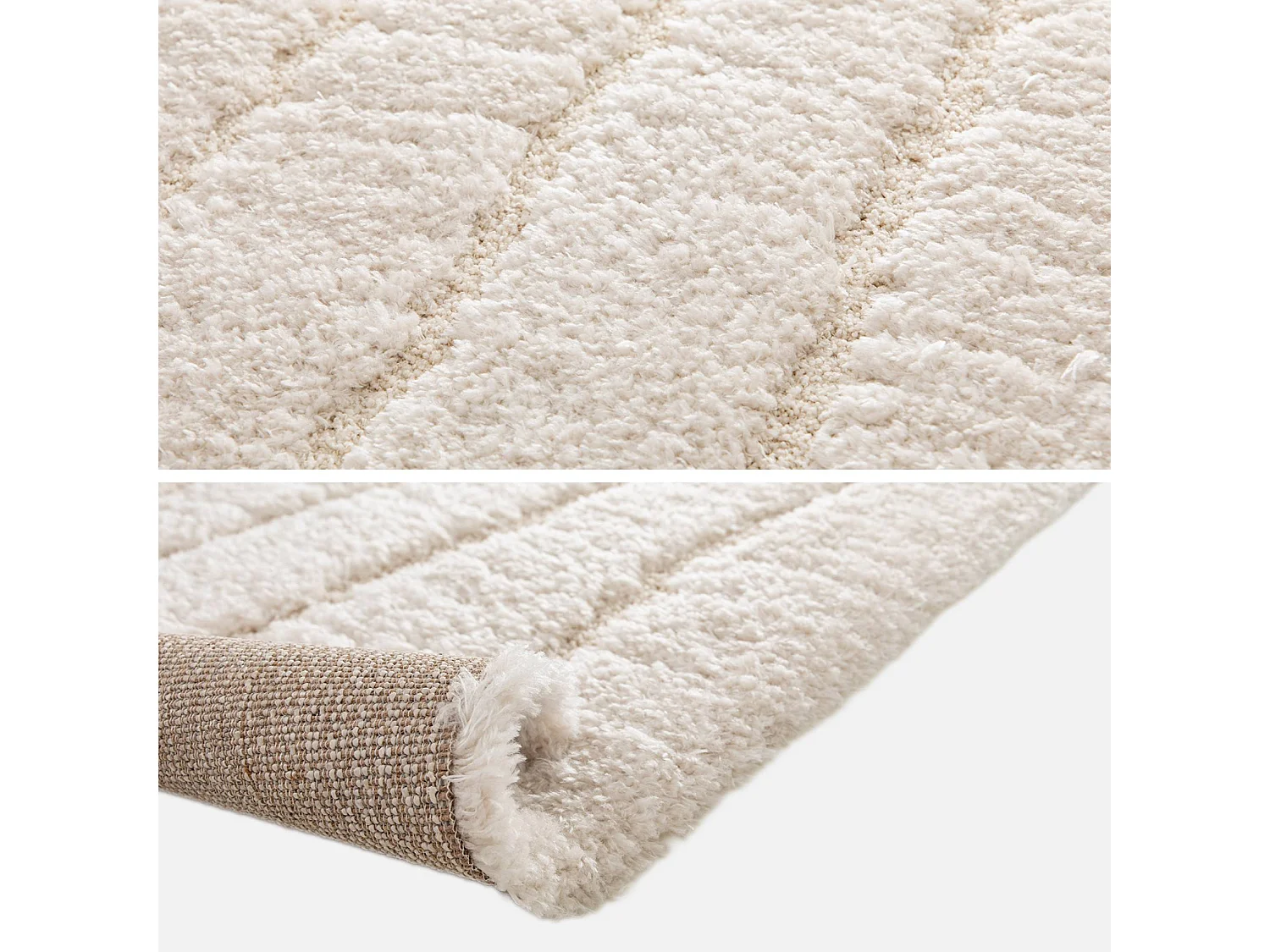 Tapis intérieur motif linéaire crème 200x290cm - Sol