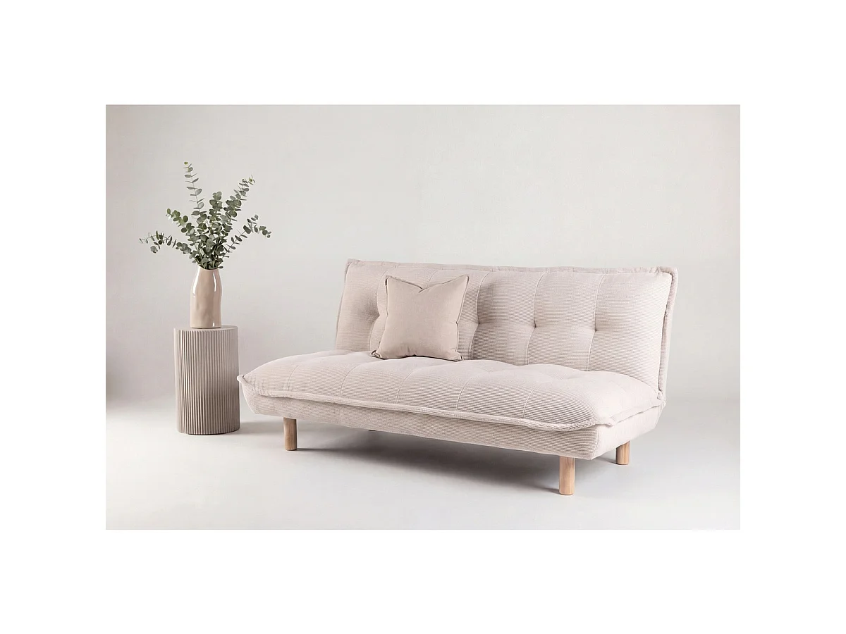Canapé Convertible 2 Places "Gertrud" 182cm Beige