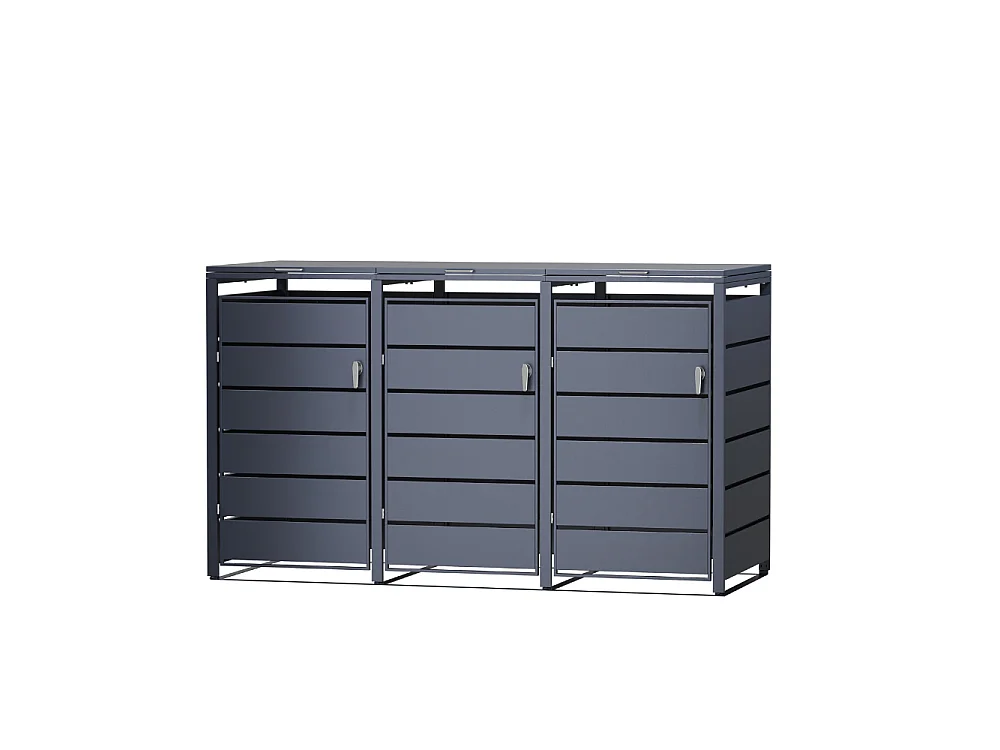 Cache-Poubelles, Abri Poubelle Extérieur 3x240L - M802-3K