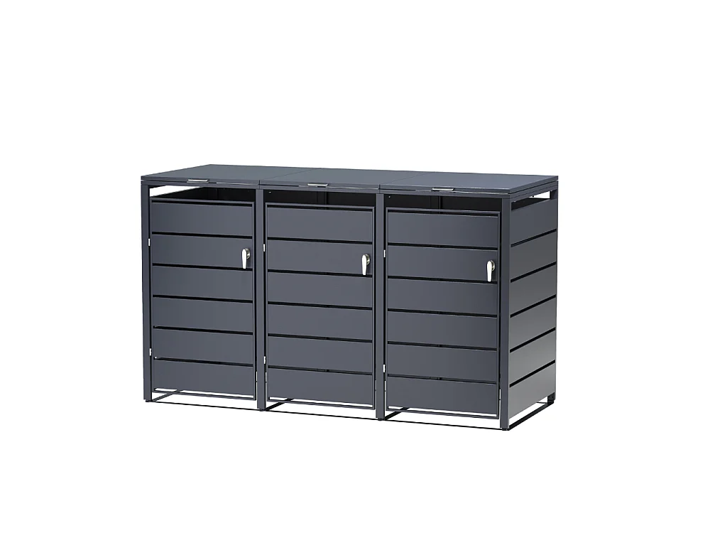 Cache-Poubelles, Abri Poubelle Extérieur 3x240L - M802-3K
