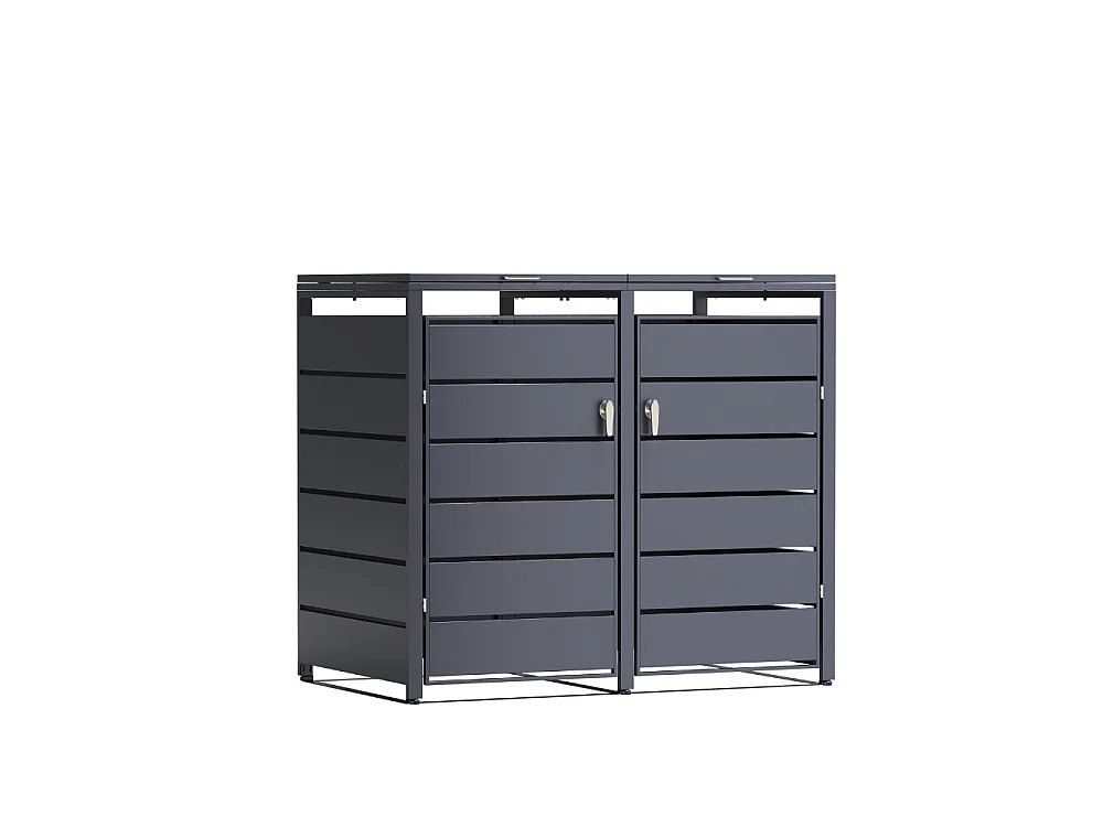 Cache-Poubelles, Abri Poubelle Extérieur 2x240L - M802-2K