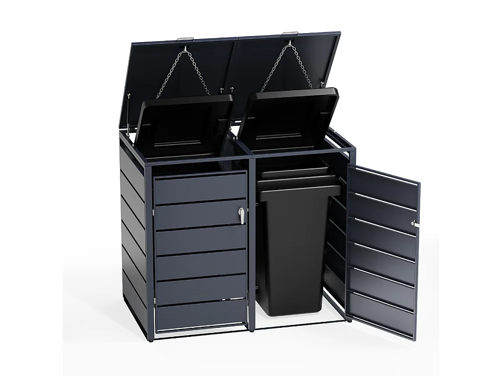 Cache-Poubelles, Abri Poubelle Extérieur 2x240L - M802-2K