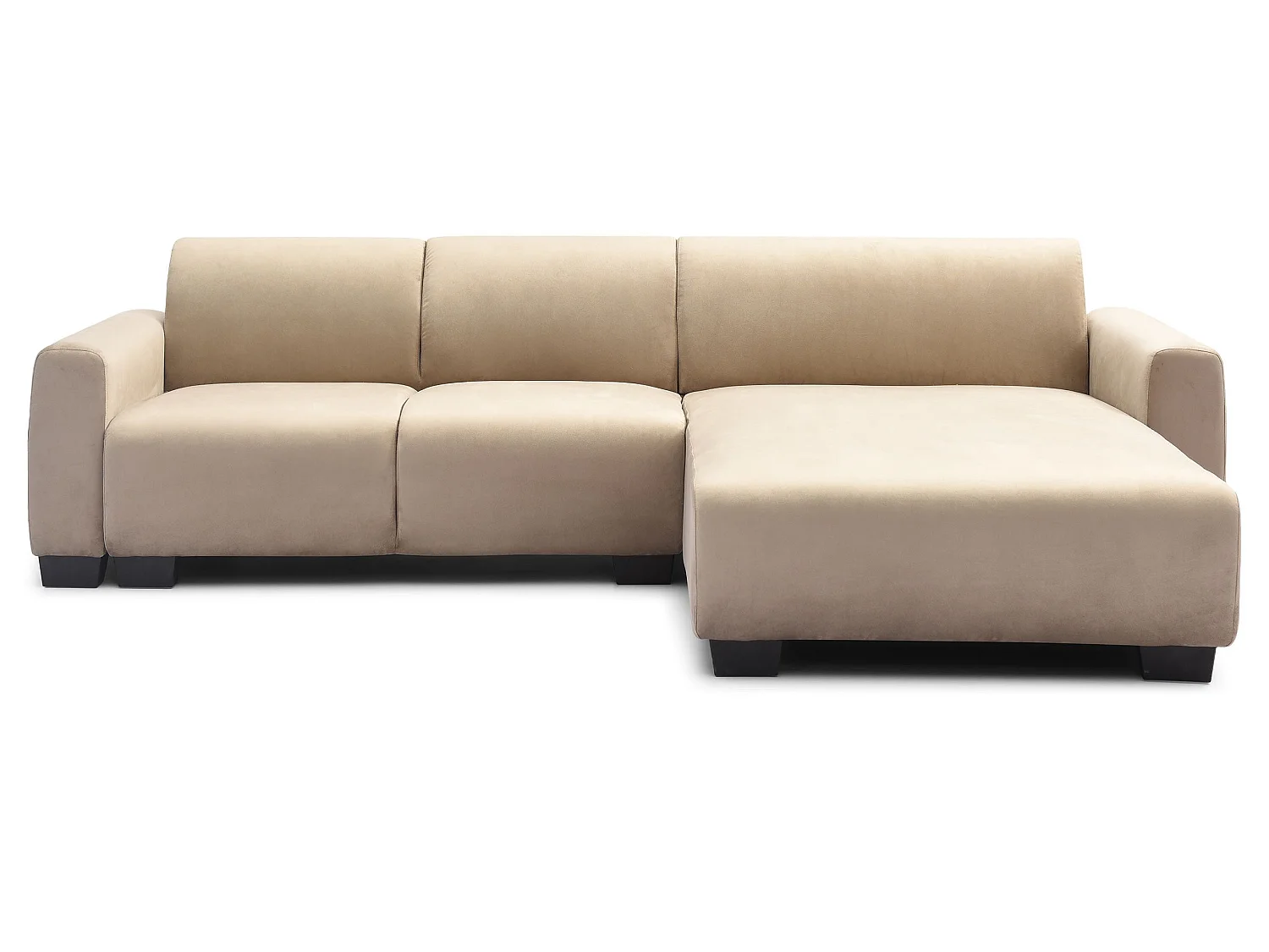 Canapé d'angle moderne 287cm Wallis Velours Taupe