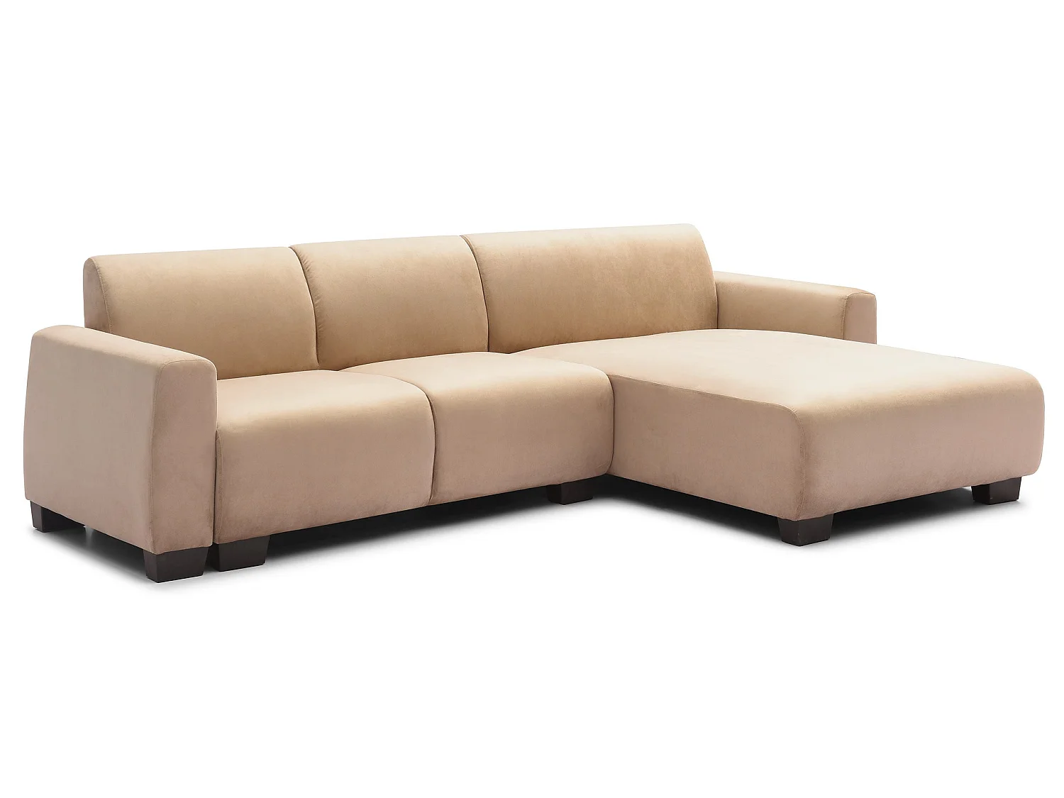 Canapé d'angle moderne 287cm Wallis Velours Taupe