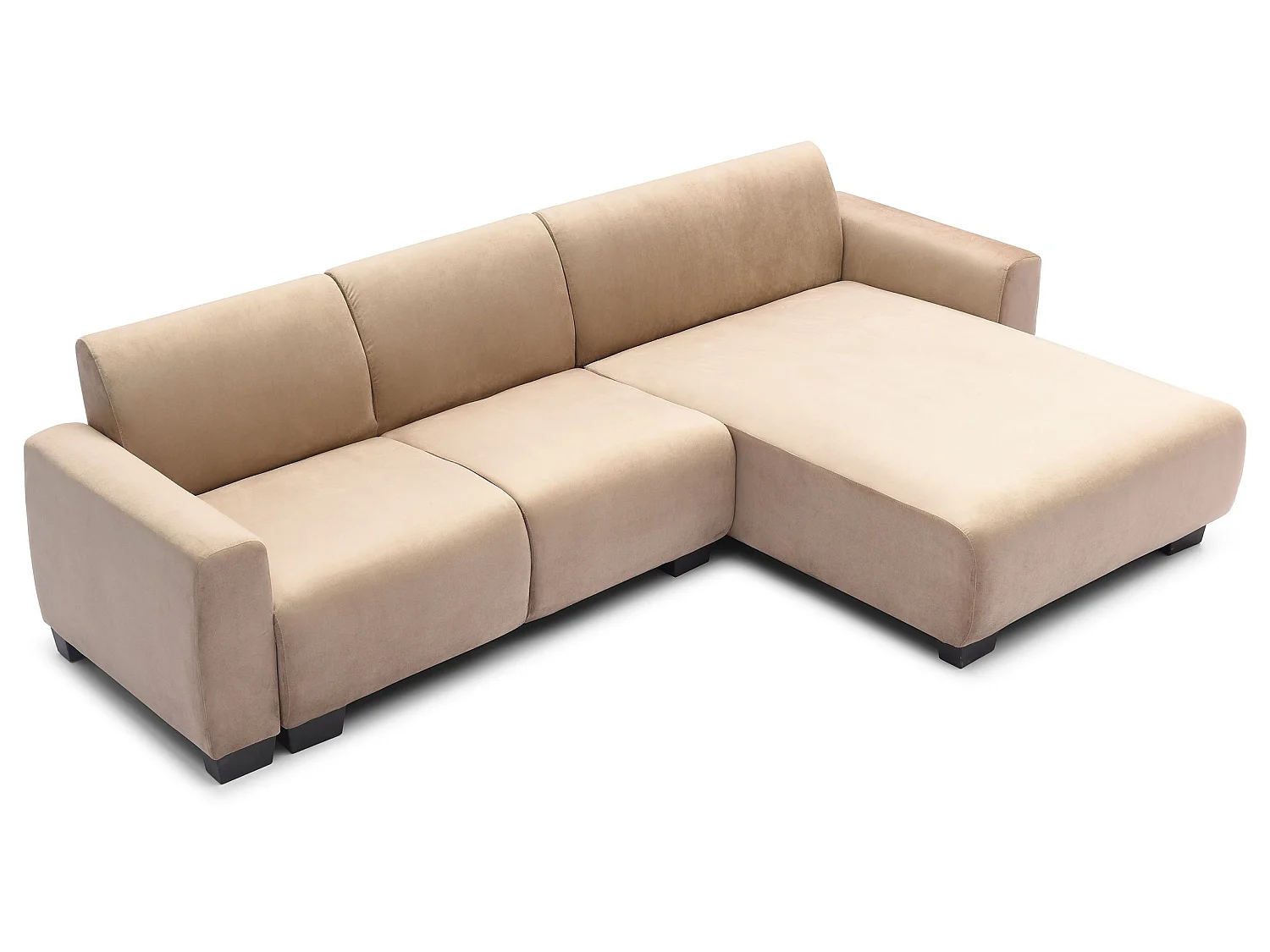 Canapé d'angle moderne 287cm Wallis Velours Taupe