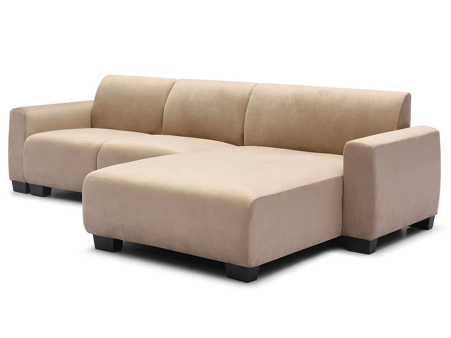 Canapé d'angle moderne 287cm Wallis Velours Taupe