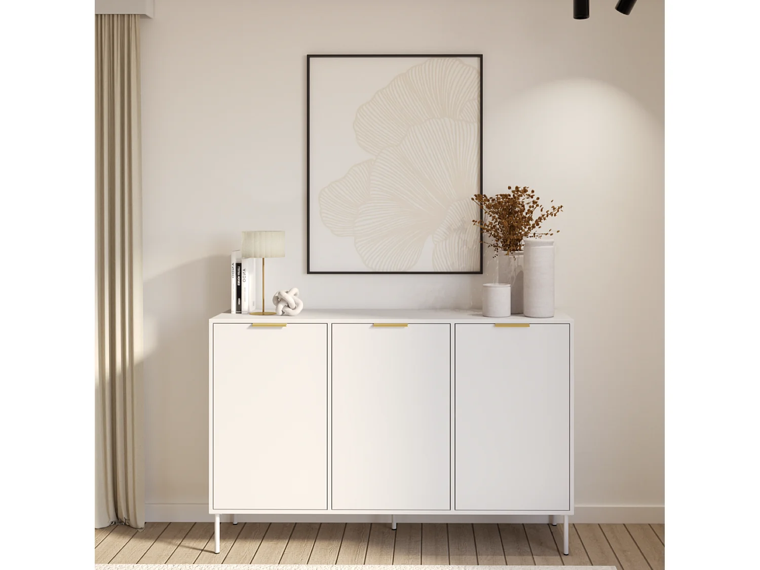 Buffet 3 portes – VENA – 150 cm – Blanc