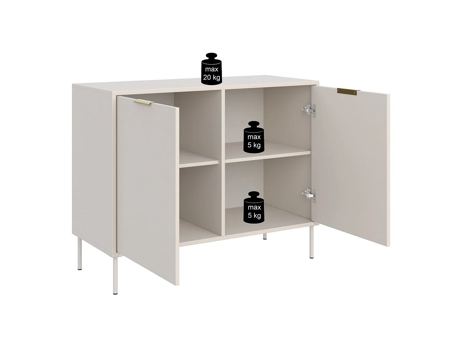 Buffet 2 portes – VENA – 100 cm – Blanc