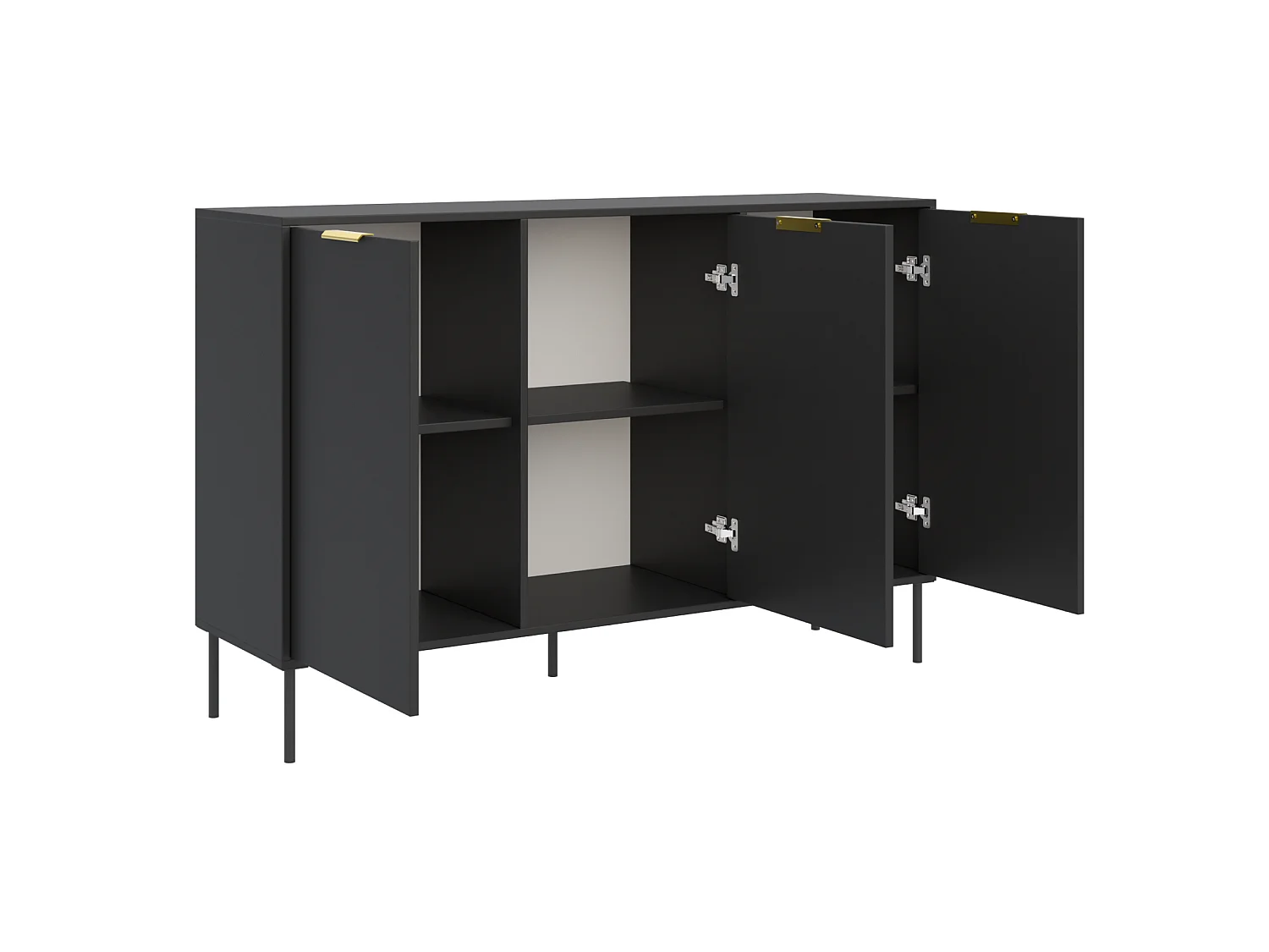 Buffet 3 portes – VENA – 150 cm – Noir