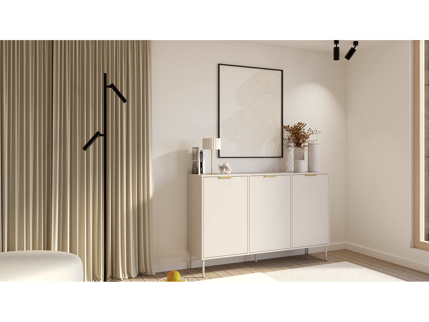 Buffet 3 portes – VENA – 150 cm – Cachemire