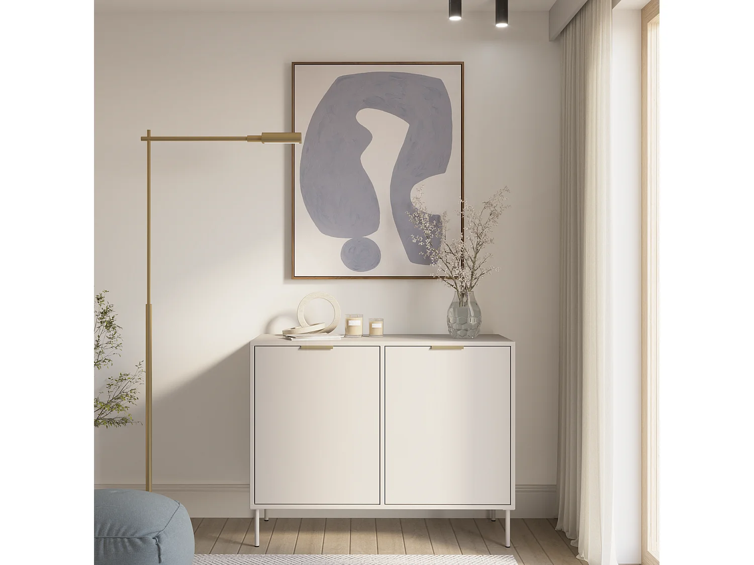 Buffet 2 portes – VENA – 100 cm – Cachemire