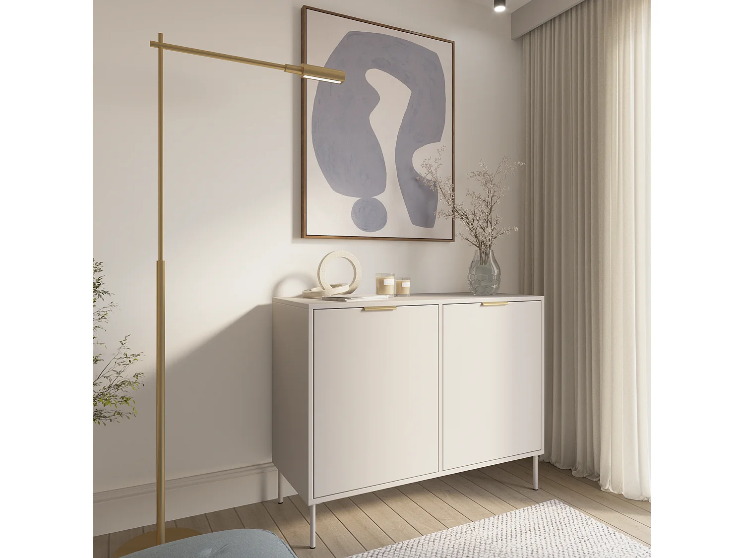 Buffet 2 portes – VENA – 100 cm – Cachemire