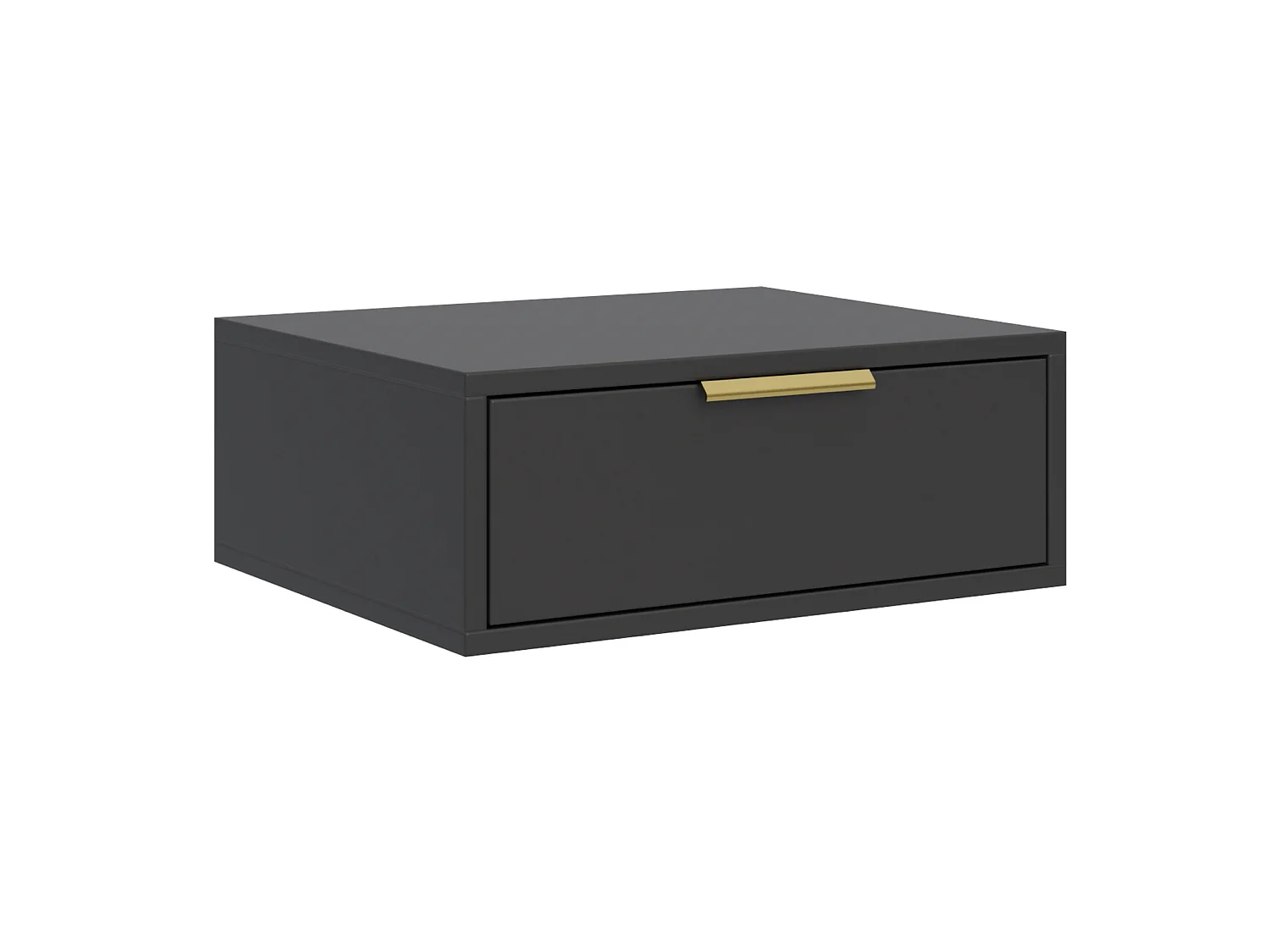Hängender Nachttisch mit Schublade - 50 cm - Schwarz - VENA