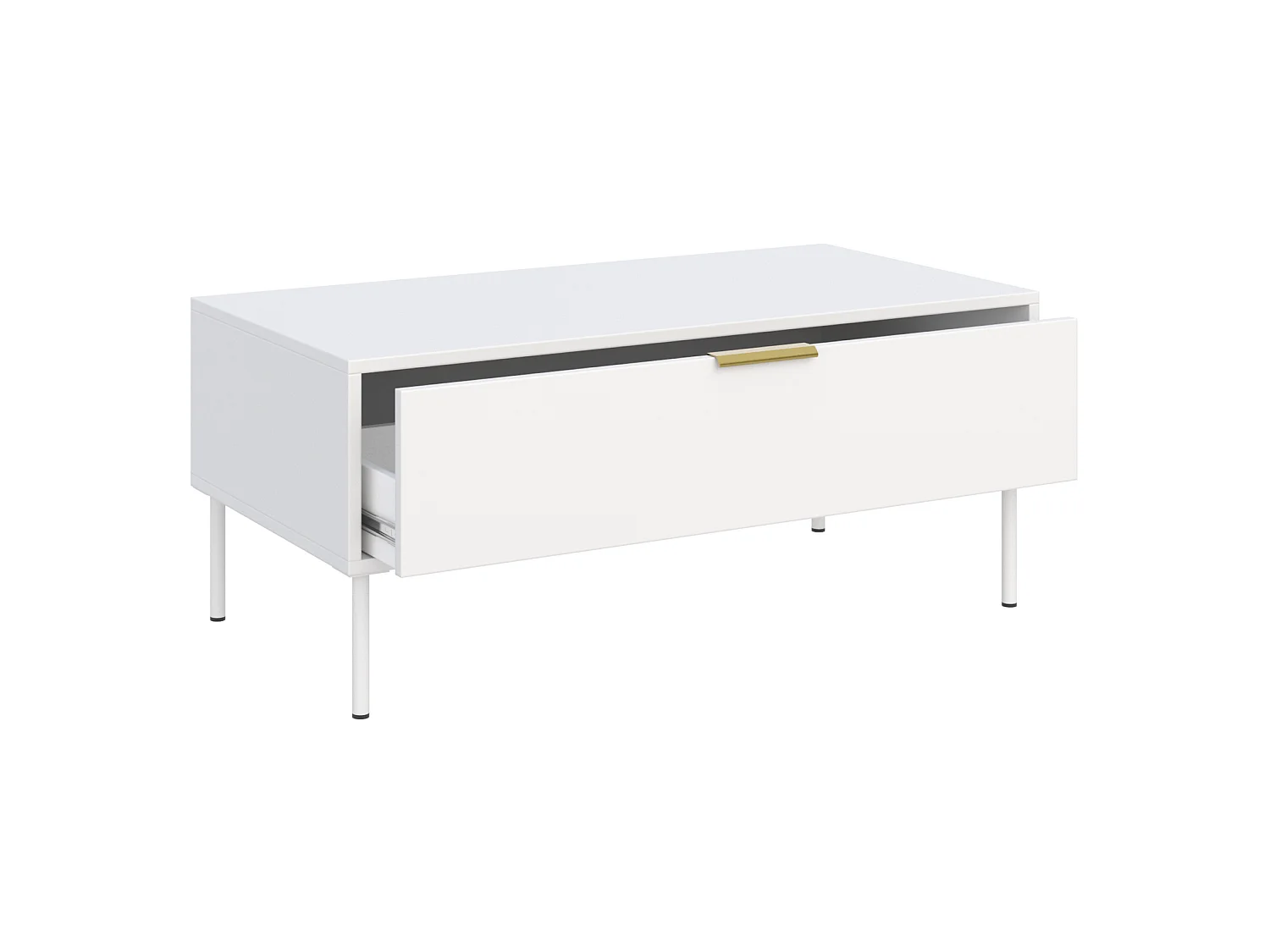 Table basse avec tiroir – blanc – 100x50 cm – VENA